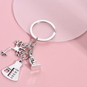 Resim Mikroskop Anahtarlık Biyoloji Bilim Kimya Metal Anahtarlık Çanta Sırt Çantası Araba Anahtarlığı Şanslılık Mezuniyet Öğretmenler Günü Hediyesi 