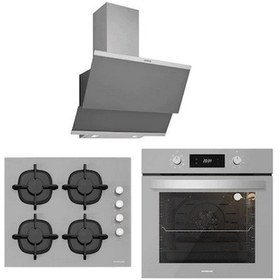 Resim Silverline BO6502S02 - CS5343S01 - 3420 Classy 60 Gri Cam Ankastre Set 