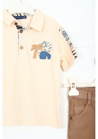Resim Xo Kids Erkek Çocuk Alt Üst Şort Takım 1-5 Yaş 6217 Bej 
