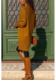 Resim Aqe Fashion Şerit Bantlı Önü Açık Hardal Hırka HARDAL 