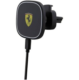 Resim Ferrari Lisanslı 15 W Magnetik Şarj Özellikli Araç Telefon Tutucu Siyah 