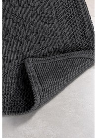 Resim Soley Violeta 2'li Banyo Paspas Seti Kaymaz Taban %100 Pamuk 60x100 - 50x60 Cm Antrasit 