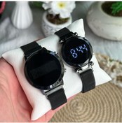 Resim ÇENÇEN Kadın Erkek Çelik Kasa Mıknatıs Kordon Analog Çift Kol Saati 