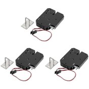 Resim 3x 12v 2a Elektrikli Manyetik Kilit 150kg/330lb Arızaya Dayanıklı Tutma Kuvveti Elektromanyetik Kapı Kontrolü S 