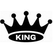 Resim Kral Tacı King Yazılı Oto Sticker Siyah 19x11cm 