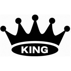 Resim Kral Tacı King Yazılı Oto Sticker Siyah 19x11cm 