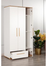 Resim Eva 301 - 3 Kapaklı 1 Çekmeceli Gardırop 