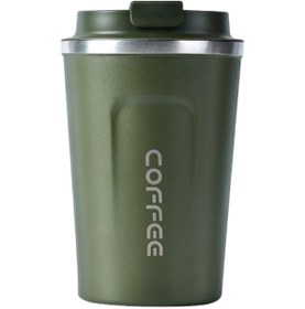 Resim Yuntech01 304 Paslanmaz Çelik İkili Vakumlu Isı Saklama Bardak, Araçta Kullanım, Taşınabilir, Ev-ofis-spor İçin, Yeşil, 380ml Siyah 