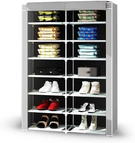 Resim 2 Bölmeli Plastik Bez Dolap, Bez Ayakkabılık - GRİ 