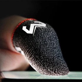 Resim Derwell Pubg Mobil Oyun Parmaklık Eldiveni Hassas Dokunma Karbon Fiber Kumaş 2 Adet 1 Çift 