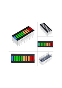 Resim Alkatronik-4 Renk Bar Led 10 Segment Akü Batarya Kapasite Doluluk Göstergesi 