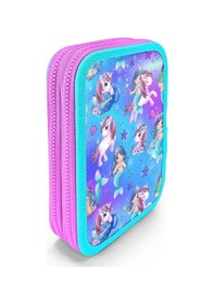 Resim Coral High İki Karlı Organizer Kalemlik - Turkuaz Unicorn, Kız Çocuk, Turkuaz Unicorn Turkuaz 