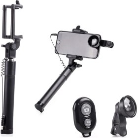 Resim Preo My Photo 3'lü Kablosuz Selfie Stick Set Siyah 