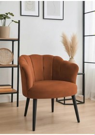 Resim Waterybrook Tekli Berjer Koltuk - Papatya Babyface Kumaş Siyah Ayaklı - 13 Renk Seçeneği Bakır 