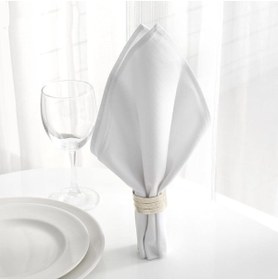 Resim 6 adet beyaz kumaş peçete, 40x40 cm., leke tutmaz özelliğinde 