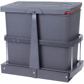 Resim Pyramith Antrasit 12+12 Litre Teleskopik Raylı Çöp Kovası (P9153) 