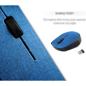 Resim Everest Km-218 2.4ghz Kablosuz Usb Mouse Mavi Kumaş Yüzey Nano Alıcılı Scroll Tuşlu 