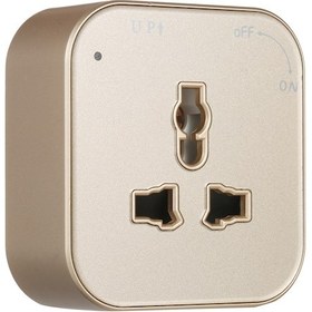 Resim Neevoyu Gümüş Renkli Akrilik Power Rail Uyumlu 3 Lü Universal Soket, Kaydırılabilir, Kolay Kurulum, Ev Ofis Kullanıma Uygun Altın 