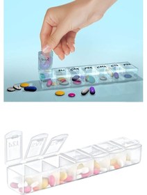 Resim Haftalık Ilaç Saklama Kutusu - Kapaklı Ilaç Takip Düzenleyici Şeffaf 