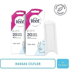 Resim Pure Hipoalerjenik Yüz Ağda Bandı, (2 x 20 Adet) 