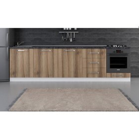 Resim Minar 300 Cm Mutfak Dolabı Beyaz Dore 300-D10-Alt Modül Beyaz 