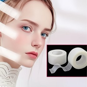 Resim 5 Metre Kokusuz Silikon Yüz Gerdirme Bandı - Dikişsiz Şeffaf Açık Bej Sıkılaştırıcı Şerit, Nefes Alabilir, Uzun Süreli V-Şekilli Modelleme, Cosplay ve Günlük Kullanım İçin Uygun, Çift Çene ve Yüz Bakımı için, Açıklık Beji Rengi 