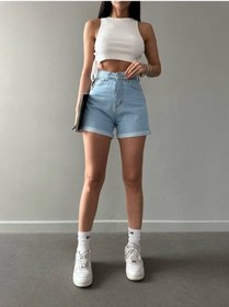 Resim Mom Denim Şort 