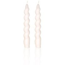 Resim Burgu Şamdan Mumu 2li Set Krem 17 Cm 