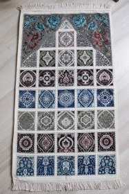 Resim 40 Yama Desenli Astarlı Lüks Seccade S1017 Gri Gri 