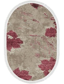 Resim Alanur Home Eko Trend Djt Yıkanabilir Kaymaz Taban Oval 3 Lü Yatak Odası Takımı 660m Suluboya Pudra 