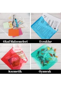Resim A4 Çıtçıtlı Mavi Şeffaf Renkli Zarf Dosya 1 Adet Artlantis Çıt Çı 