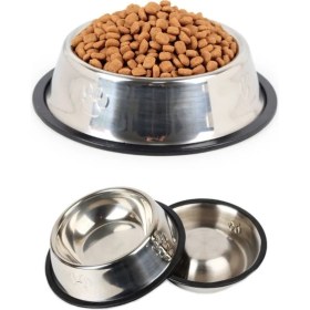 Resim Paslanmaz Çelik Metal Mama Kabı 22 Cm. 