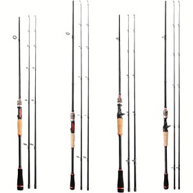 Resim TOP Karbon Fiber Malzemeli Olta 182.88cm 213.36cm Yem Çubuğu 2 adet 27T Yüksek Karbon Fiber Döner Döküm Tuzlu Su Tatlı Su Tekne Kullanımı Ultra Hafif Orta Ağır Hafif Levrek Alabalık Kedi Balığı Yem Çubuğu, Noel için En İyisi, Şükran Günü için Mükemmel 