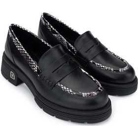 Resim Tamer Tanca Kadın Hakiki Deri Siyah Loafer Ayakkabı 33 2000-1 Bn Ayk Sk24-25 Syh Dr/syh Yln Siyah Deri 