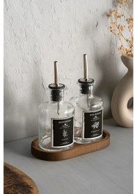 Resim Khakma Ahşap Stantlı Sosluk Yağdanlık 2'li 250 ML 