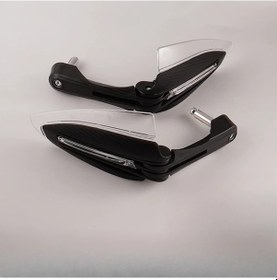 Resim Dashanshop Karbon Beyaz Işık Sinyalli Katlanır Motosiklet Led Elcik Koruma 
