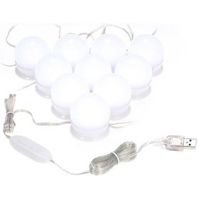 Resim 10'lu Led Aydınlatma Ampul Seti - Dimmable Ayna Işığı, Makyaj İçin Mükemmel Çözüm 