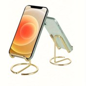 Resim 1 adet Altın Masaüstü Cep Telefonu Tutucu, Basit Masaüstü Okuma Ekran Tutucu, İş Kartı Tutucu, Oturma Odası, Yatak Odası, Ofis Masası için Uygun 