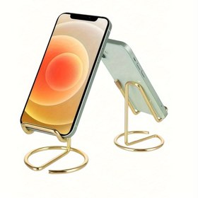 Resim 1 adet Altın Masaüstü Cep Telefonu Tutucu, Basit Masaüstü Okuma Ekran Tutucu, İş Kartı Tutucu, Oturma Odası, Yatak Odası, Ofis Masası için Uygun 
