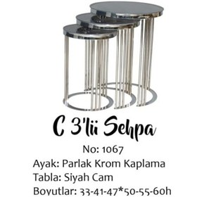 Resim Zigon C Model Krom Kaplama Renk Kırılmaz Temper Siyah Cam El Yapı (423118778) 
