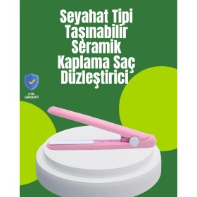 Resim Yüzer Plakalı Kompakt Bukle Maşası – Elastik Tutuculu, Saç Dostu Profesyonel Tasarım 