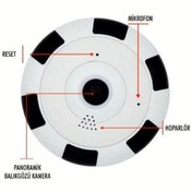 Resim Kablosuz Panoramik Kamera 1080P Gece Görüşlü Bebek Kamerası 