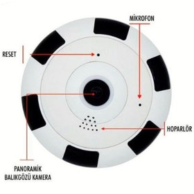 Resim Kablosuz Panoramik Kamera 1080P Gece Görüşlü Bebek Kamerası 