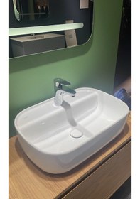 Resim Turkuaz Seramik Cerastyle (Aqua) Tezgah Üstü Çanak Lavabo 60 x 40 