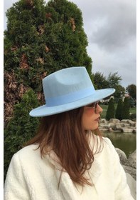 Resim Bebe Mavi Fötr Şapka Mavi-Standart 