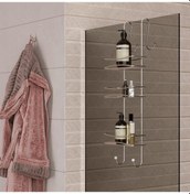Resim Duşakabin Banyo Rafı Şampuanlık 3 Katlı Askılı 