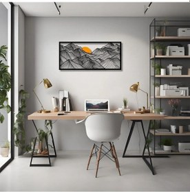 Resim Sanatsal Metal Tablo Güneşli Dağ Sunny Mountain Metal Duvar Tablosu Doğal 