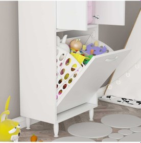 Resim Alkurhome Modilayn Loretta New 50X140 Cm Oyuncak Dolabı, Düzenleyici Çamaş Beyaz 