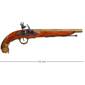 Resim Denix Dekoratif Çakmaklı Tabanca 43 Cm, Almanya 18. Yüzyıl 