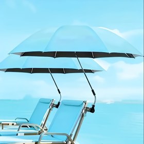 Resim 360° Dönebilen Şemsiyeli Ağır Hizmet Tipi Plaj Şemsiyesi - Ayarlanabilir Güneşlik Çadır, Havuz, Kamp ve Patio için Taşınabilir Dış Mekan Şemsiye - Tüm Mevsimlerde Kullanım (Sandalyeler Dahil Değildir) - Plaj Tutkunları, Kamp Aksesuarı, Şık Tasarım, Sağlam Çerçeve, Piknik Severler İçin İdeal Hediye 